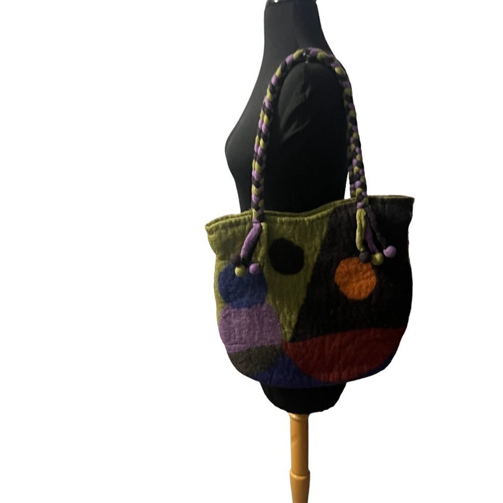 Vintage Rising Tide 100% Wool Purse Handbag